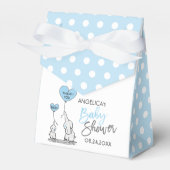 Blue White Polka Dot Elephant Boy Baby shower Bedankdoosjes (Voorkant Zijde)