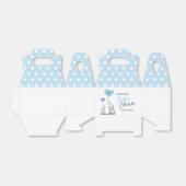 Blue White Polka Dot Elephant Boy Baby shower Bedankdoosjes (Uitgevouwen)