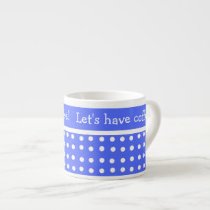 Blue/White Polka Dot Espresso Mok