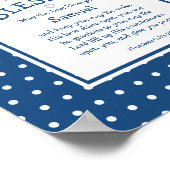 Blue White Polka Dot Name Baby Blessing Nursery Poster (Hoek)