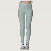 Blue White Polka Dot Women's Leggings (Voorkant)