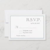 Blue White Polka Dots Wedding RSVP Kaart (Voorkant)