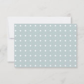 Blue White Polka Dots Wedding RSVP Kaart (Achterkant)