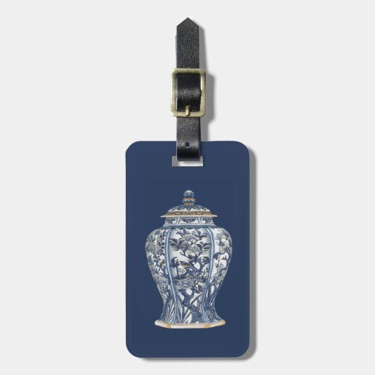 Blue & White Porcelain Vase by Vision Studio Bagagelabel (Voorkant verticaal)
