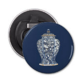 Blue & White Porcelain Vase by Vision Studio Button Flesopener (Voorkant)