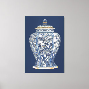 Blue & White Porcelain Vase by Vision Studio Canvas Afdruk