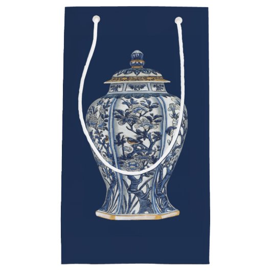 Blue & White Porcelain Vase by Vision Studio Klein Cadeauzakje (Voorkant)