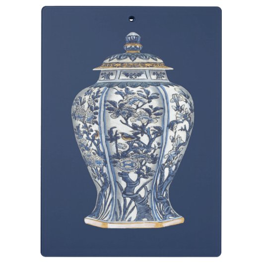 Blue & White Porcelain Vase by Vision Studio Klembord (Achterkant)