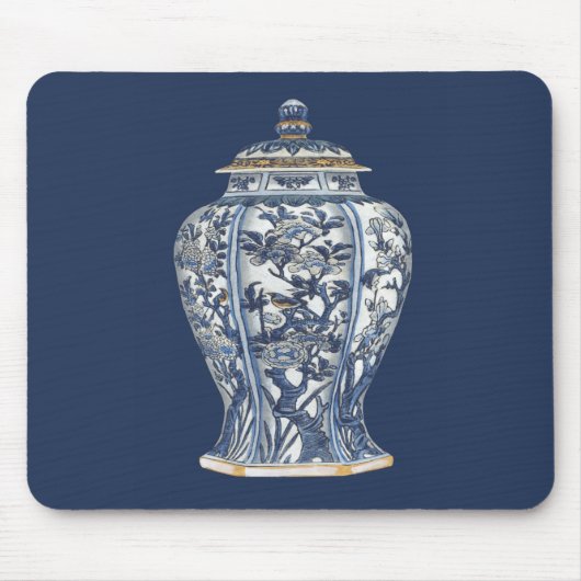 Blue & White Porcelain Vase by Vision Studio Muismat (Voorkant)