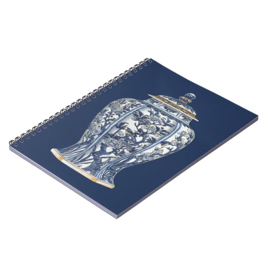Blue & White Porcelain Vase by Vision Studio Notitieboek (Linkerzijde)