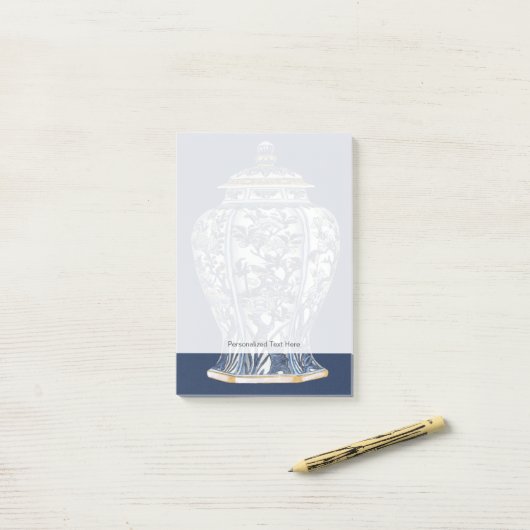 Blue & White Porcelain Vase by Vision Studio Post-it® Notes (Op bureau)