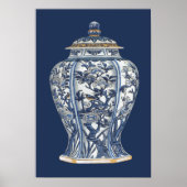 Blue & White Porcelain Vase by Vision Studio Poster (Voorkant)