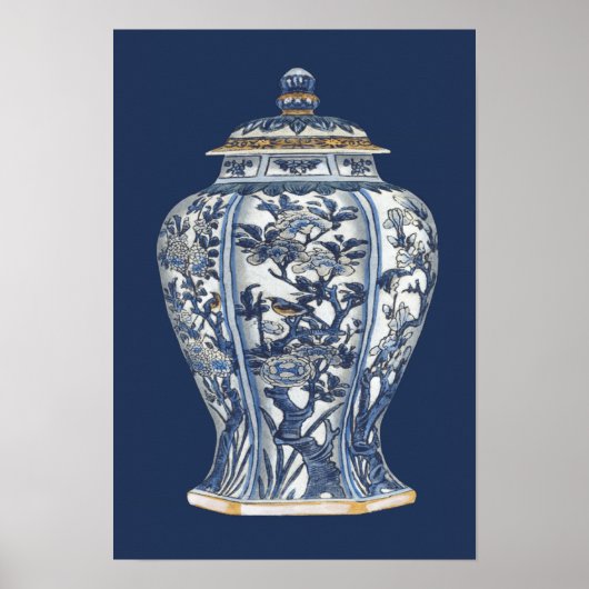 Blue & White Porcelain Vase by Vision Studio Poster (Voorkant)