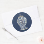 Blue & White Porcelain Vase by Vision Studio Ronde Sticker (Envelop)