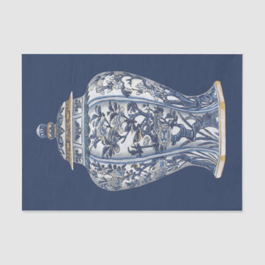 Blue & White Porcelain Vase by Vision Studio Tissuepapier (Voorkant)