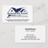 Blue White Pressure Washer House Cleaning Visitekaartje (Voorkant / Achterkant)