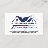 Blue White Pressure Washer House Cleaning Visitekaartje (Voorkant)