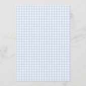 Blue White Pset Gingham Boy Baby shower Kaart (Achterkant)