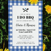 Blue White Pset I Do BBQ Invitation Kaart