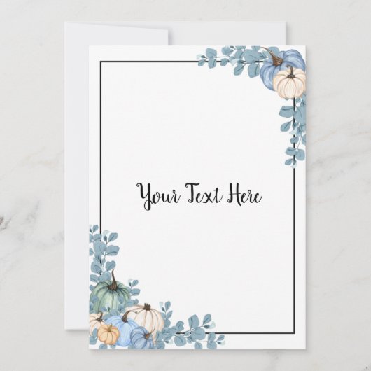 Blue & White Pumpkins Kaart (Voorkant)