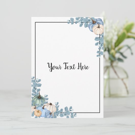 Blue & White Pumpkins Kaart (Staand voorkant)