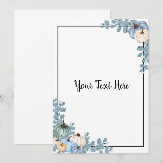 Blue & White Pumpkins Kaart (Voorkant / Achterkant)