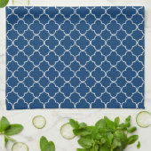 Blue White Quatrefoil Kitchen Cloth Towel Theedoek (Gevouwen)