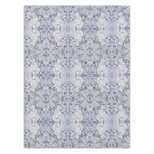 Blue White Rabbit Bunny Tile Design Floral Decor Tafelkleed (Voorkant)