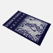 Blue White Rabbit Bunny Welcome Tegel Art Large Deurmat (Schuin)