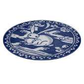 Blue White Rabbit Clouds Moon Antiek Chinoiserie Snijplank (Hoek)