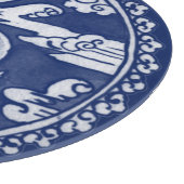 Blue White Rabbit Clouds Moon Antiek Chinoiserie Snijplank (Hoek)