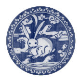 Blue White Rabbit Clouds Moon Antiek Chinoiserie Snijplank (Voorkant)