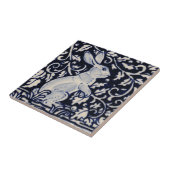 Blue White Rabbit Floral Vine Chinoiserie Cobalt Tegeltje (Zijkant)