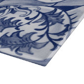 Blue White Rabbit Hare Tiled Chinoiserie Floral Snijplank (Hoek)