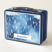 Blue White Rain Drops Natuur Pattern (Achterkant)
