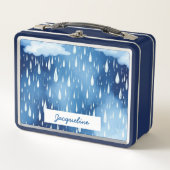 Blue White Rain Drops Natuur Pattern (Voorkant)
