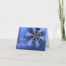 Blue & White Real Snowflake is ingevuld Hartelijk Bedankkaart
