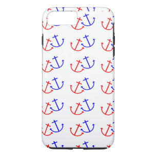 Blue White Red Anchors Patroon Case-Mate iPhone Case