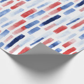 Blue, White Red Coastal Stripes Cadeaupapier (Hoek)
