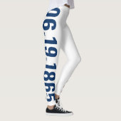 Blue White Red Freedom Day June 19 JUNETEENTH Leggings (Rechts)