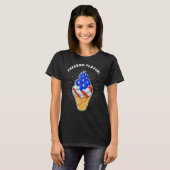 Blue White Red Ice Cream Cone 4 juli onafhankelijk T-shirt (Voorkant volledig)