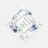 Blue White Romantic Floral Wedding Servet (Hoek)