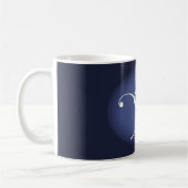 Blue White Rose Art Deco Koffiemok (Links)