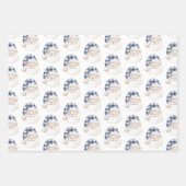 Blue White Santa with Hat Christmas Gifts Inpakpapier Vel (Voorkant 3)