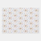 Blue White Santa with Hat Christmas Gifts Inpakpapier Vel (Voorkant 2)