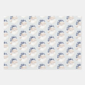 Blue White Santa with Hat Christmas Gifts Inpakpapier Vel (Voorkant)