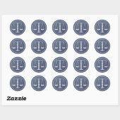 Blue White Scales of Justice | Advocaat Ronde Sticker (Vel)