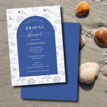 Blue White Sea Shells Beach Zomer Vrijgezellenfees