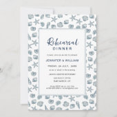Blue & White Seashell repetitie diner Aankondiging (Voorkant)