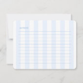 Blue White Shell Beachy Bridal Shower Recipe Card Kaart (Achterkant)